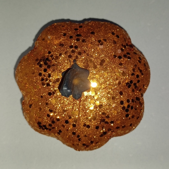 Sparkly Light up Jack-o'-lantern Pumpkin Halloween Decoration Orange Glitter - Picture 10 of 17